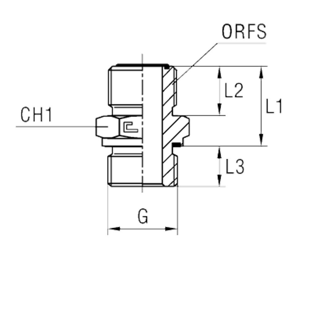 Штуцер FE ORFS 11/16 - BSP 1/2