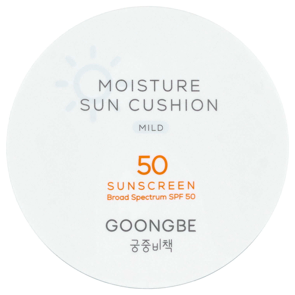 Goongbe, увлажняющий солнцезащитный крем, кушон, мягкое, SPF 50, 14 г (0,49 унции)