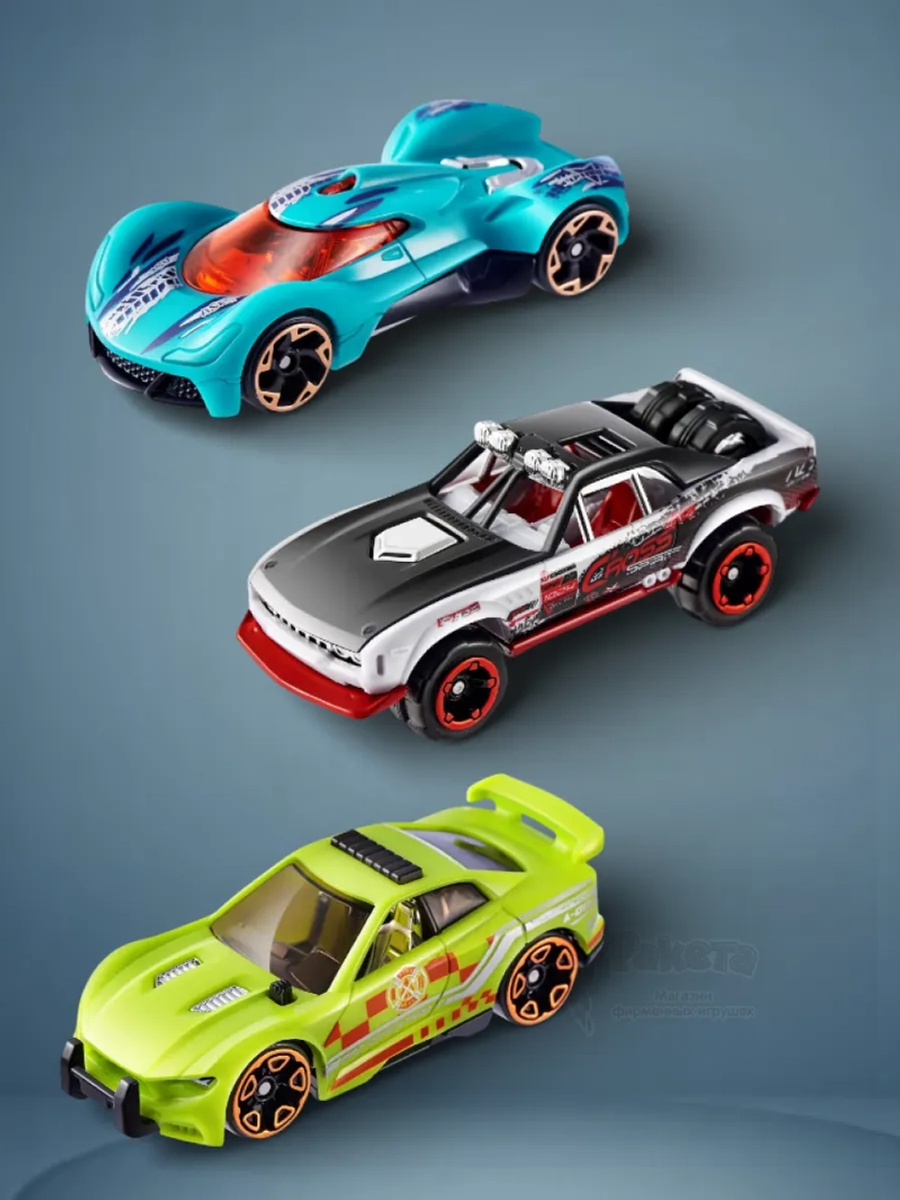 Набор машинок 5 шт инерционных металл+пластик