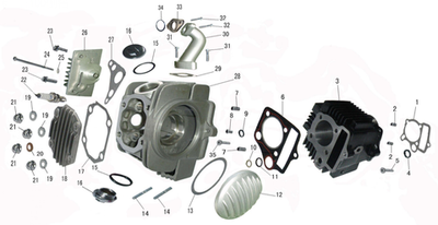 Запчасти двигателя A к квадроциклу Motax GEKKON 110