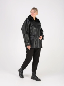 Дубленка зимняя натуральная оверсайз больших размеров