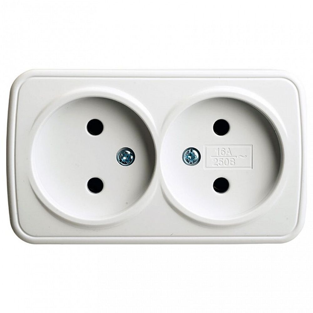 Розетка двойная без заземления Stekker Basic 50075