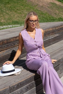 Костюм в полоску жилет и брюки из вискозы