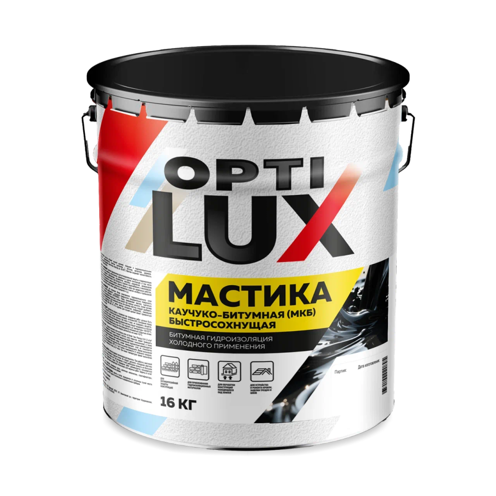 OPTILUX Мастика Каучуко-битумная МКБ 16кг (ИжСинтез)