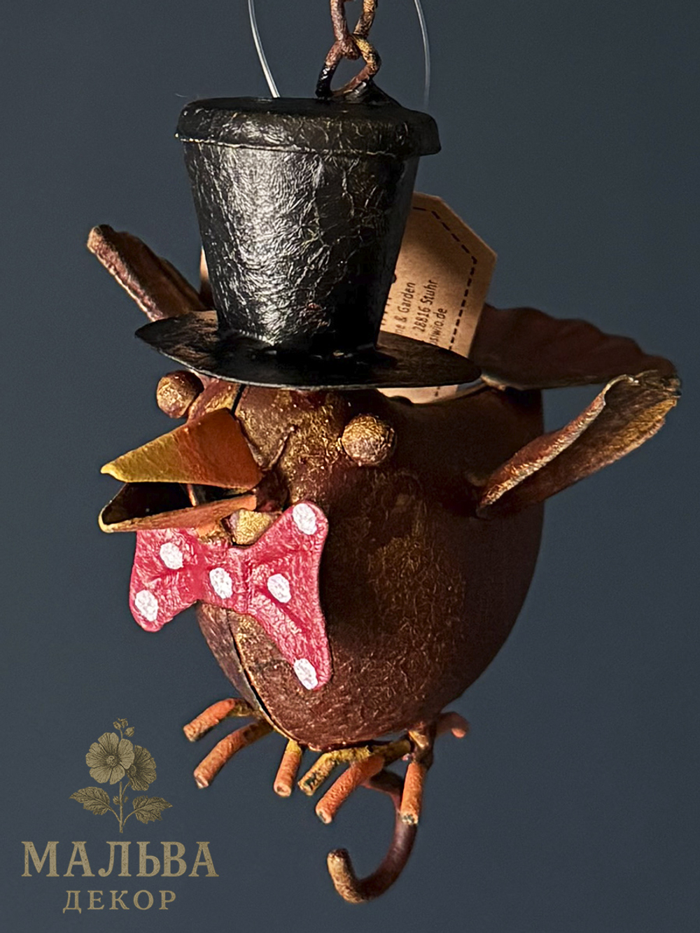 Кормушка "Ворон" в ассортименте 12х10x13 см + подвес 24см