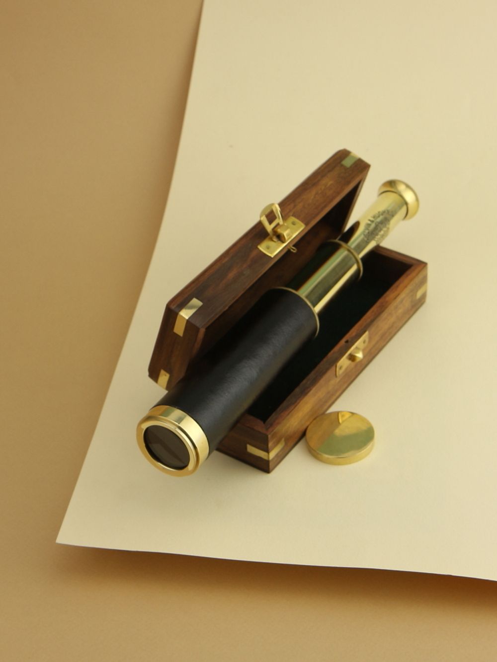 Nautical Подзорная труба в деревянном футляре