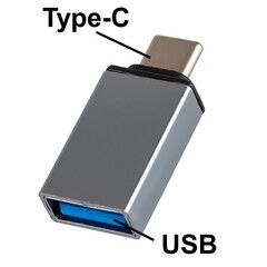 Переходник OTG USB 3.0 на Type-C ISA TC 002 (Серебро)