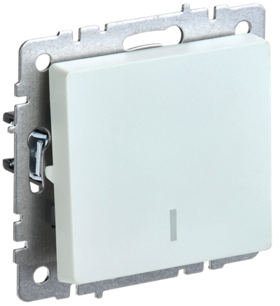 BRITE Выключатель 1-клавишный с индикацией 10А ВС10-1-1-БрЖ жемчуг IEK