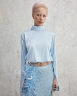 Атласная рубашка Trick Blue