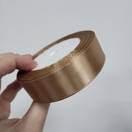 Лента атласная 25 мм Бежевая, 22 м