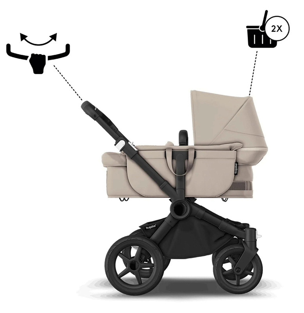 Коляска Bugaboo Donkey 5 Mono Complete 2 в 1 Black/Desert Taupe-Desert Taupe