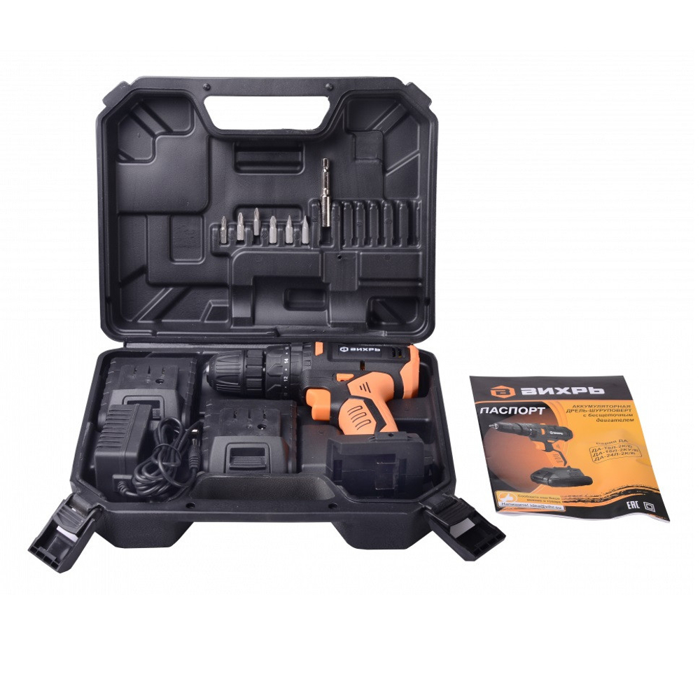Дрель-шуруповерт аккумуляторная Вихрь ДА-18Л-2К/Б