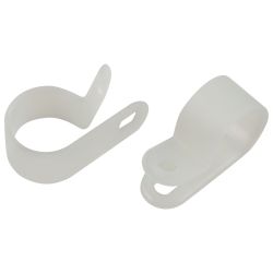 Скоба кабельная нейлоновая под винт ЭРА NO-225-265 12 мм белая 50 шт
