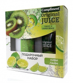 Подарочный набор Compliment Original JUICE Киви-Лайм (Мыло-уход для рук 320мл+Бальзам для рук 100мл)