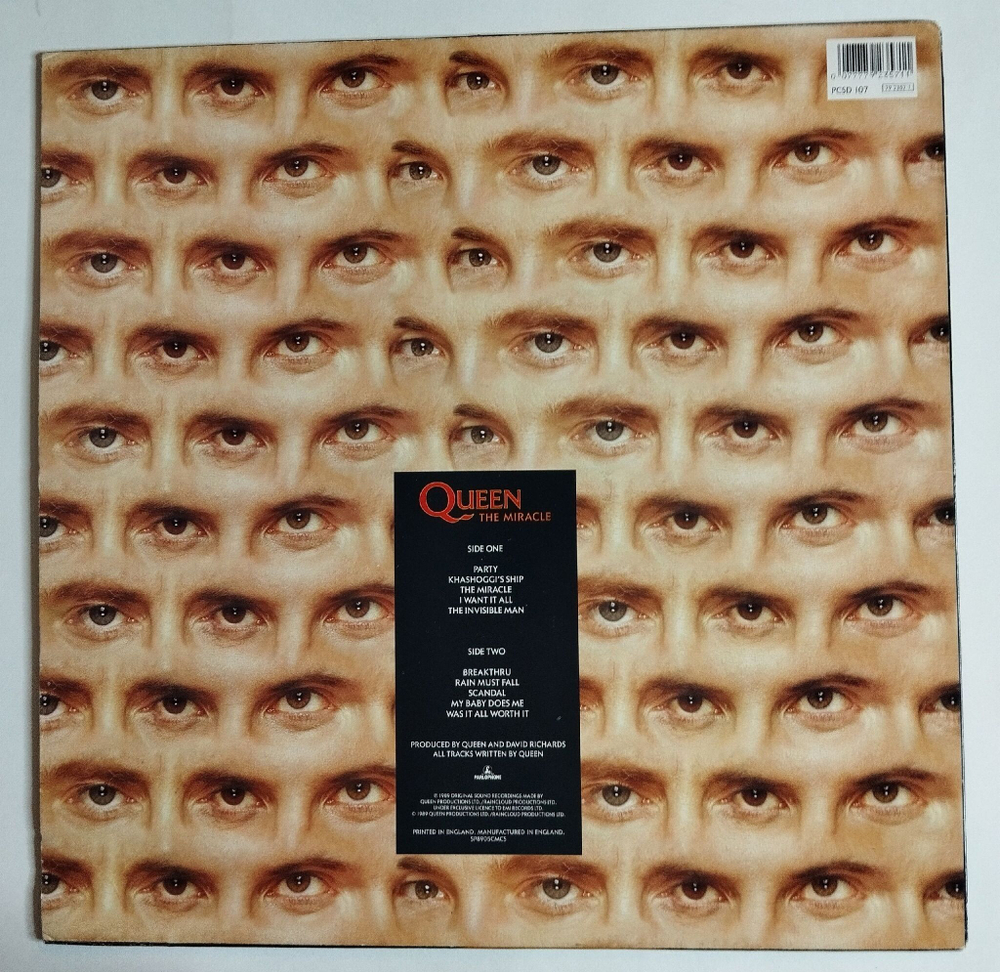 Винтажная виниловая пластинка LP Queen The Miracle (UK 1989)