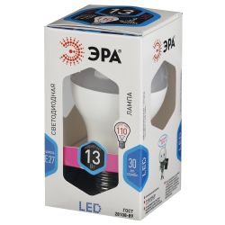 Лампа светодиодная ЭРА STD LED A60-13W-840-E27 13Вт груша нейтральный белый свет Е27 | Лампы cветодиодные Груша (A)