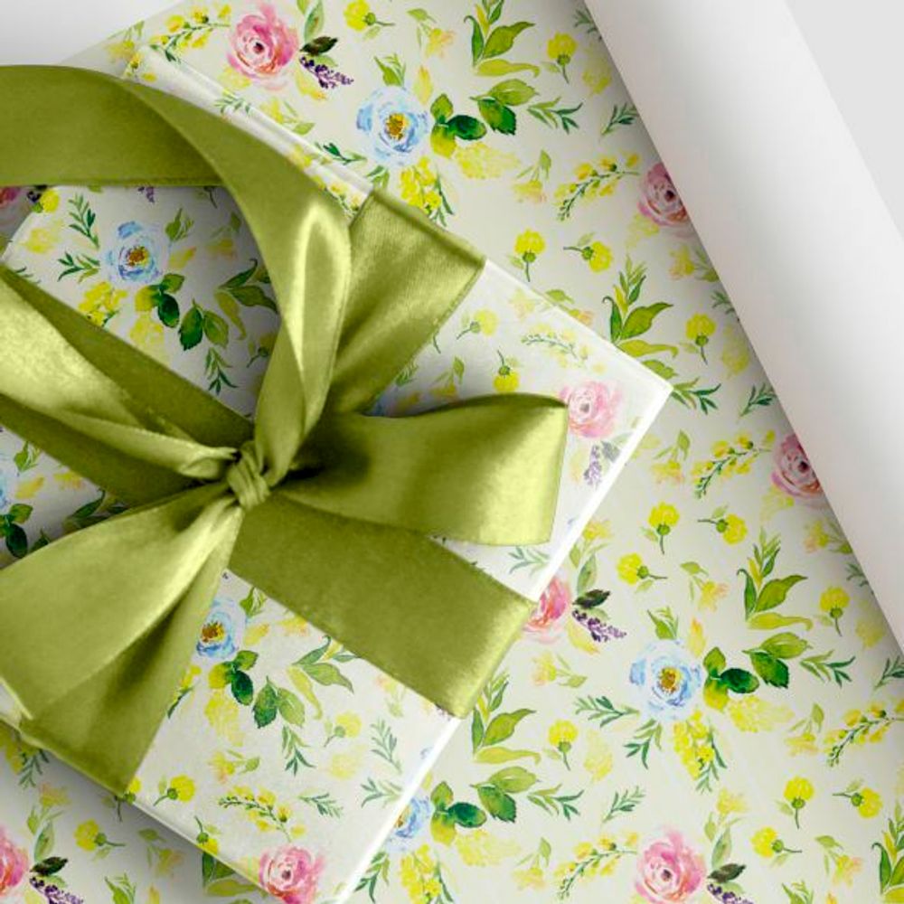 Упаковочная бумага (0,7*1 м) Цветущая мелисса, 1 шт.