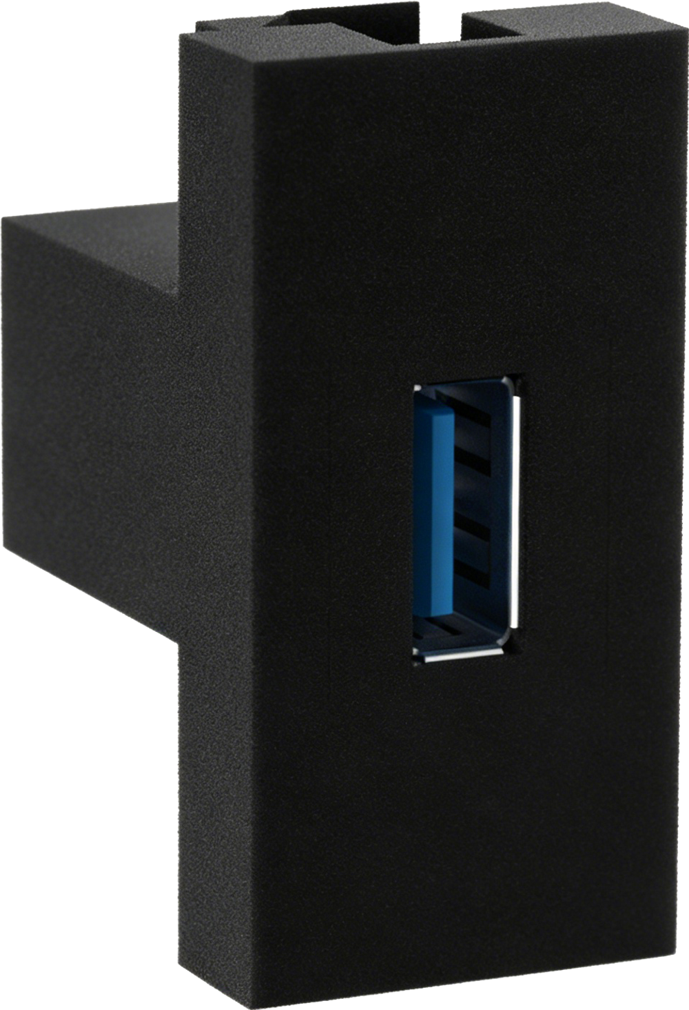 Розетка информационная USB для передачи данных,  1мод.,  черн. матовая (22.5х45мм),  USB3.0