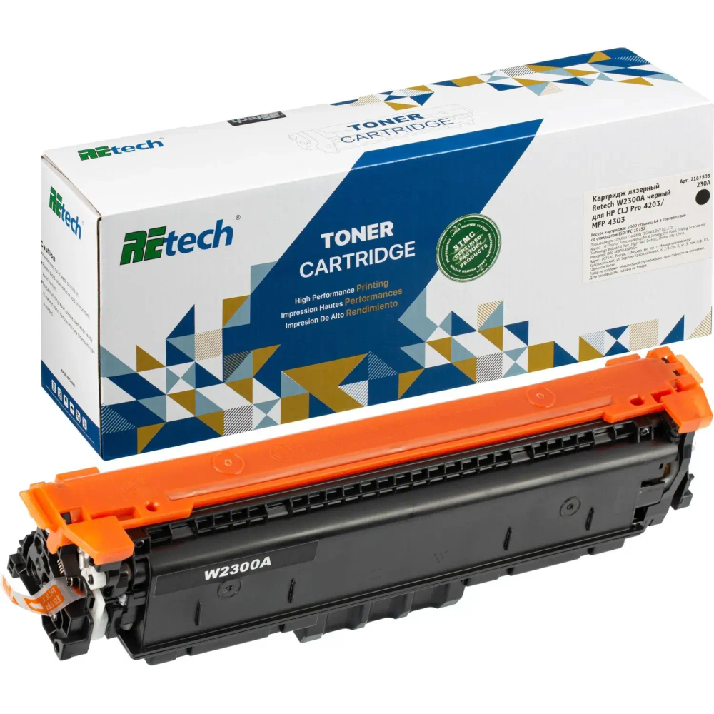 Картридж лазерный Retech W2300A чер. для HP CLJ Pro 4203/MFP 4303
