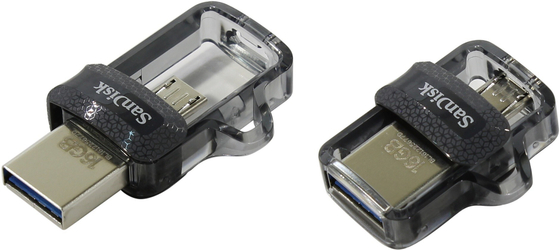 USB флеш-накопитель SANDISK 16Gb Ultra Dual drive черный