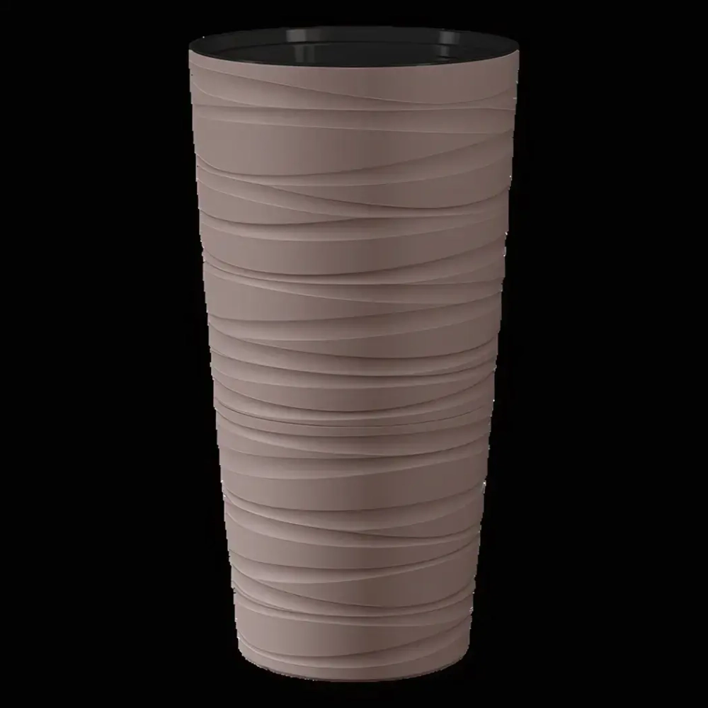 Кашпо для цветов пластиковое 15л d-30см «Модерн Максимум» Мокачино