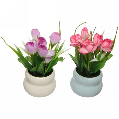 Цветы искусственные в горшочке «Тюльпаны»