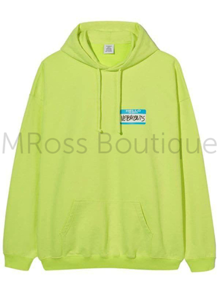 Салатовое худи Vetements My Name Is