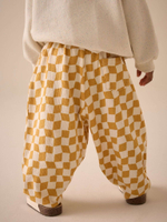 Брюки широкие для девочки Next E51-654, Желтый, Молочный