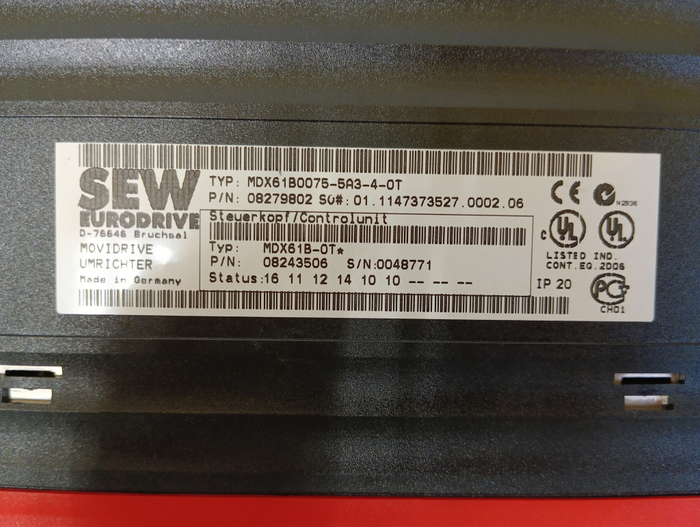 SEW Eurodrive MDX61B0075-5A3-4-0T+MDX60A0074-5A3-4-00 б/у