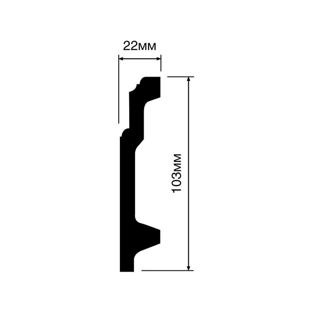 Плинтус напольный Hi WOOD B100V1 (103*22*2000мм)