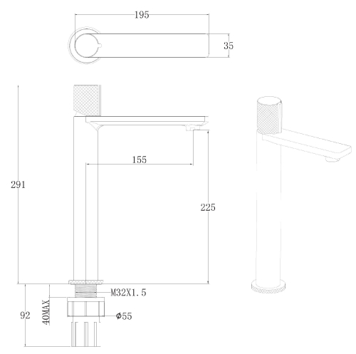 Смеситель для раковины Allen Brau Liberty 5.33002-31 Черный матовый
