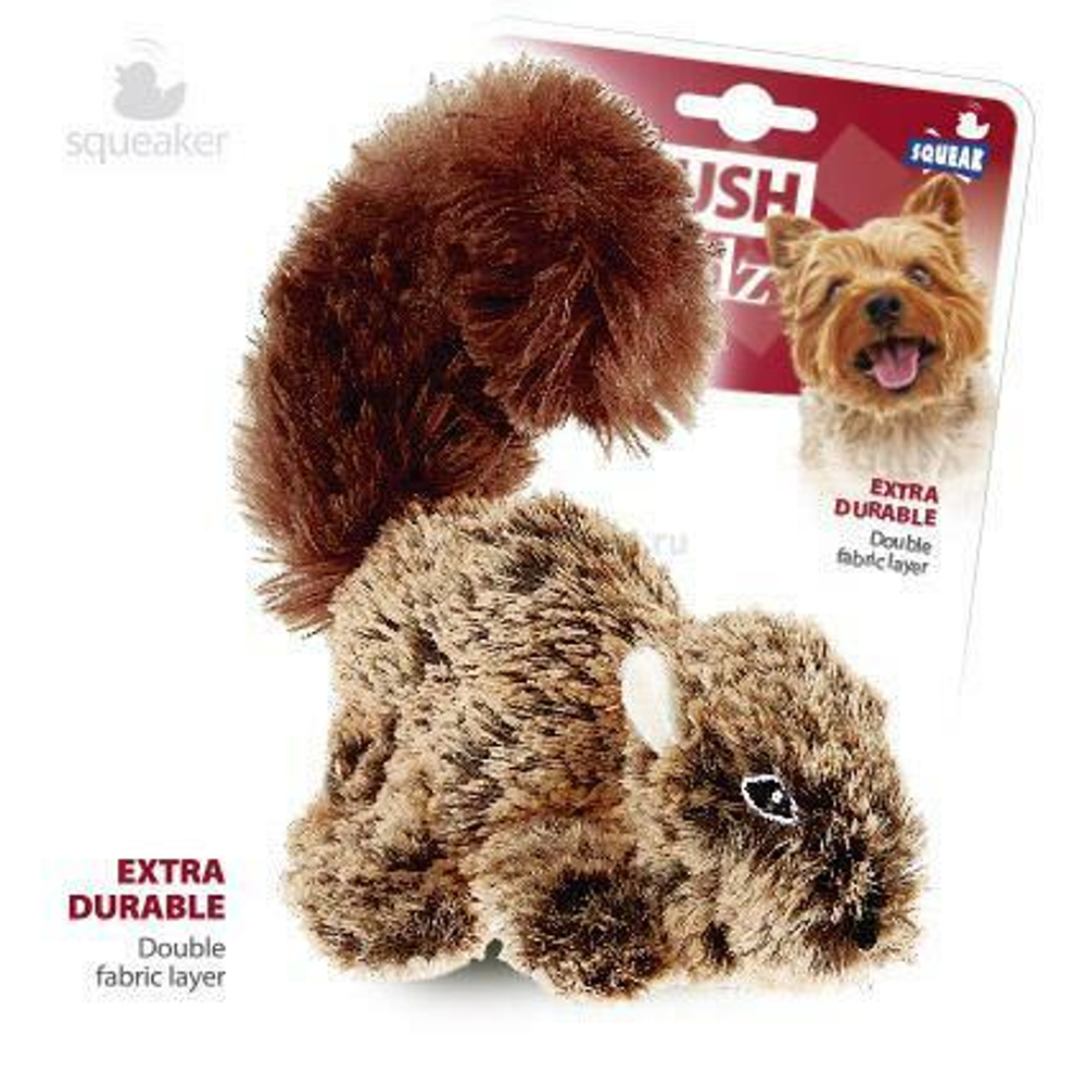 75308 Игрушка для собак Белка с пищалкой 16см, серия PLUSH FRIENDZ