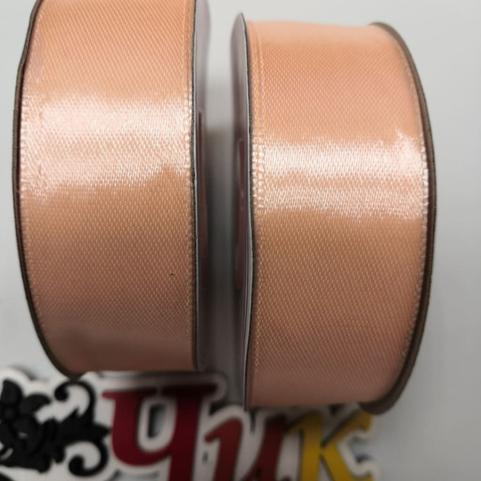Лента атласная 2,5 см (Персиковая) - 27 метров