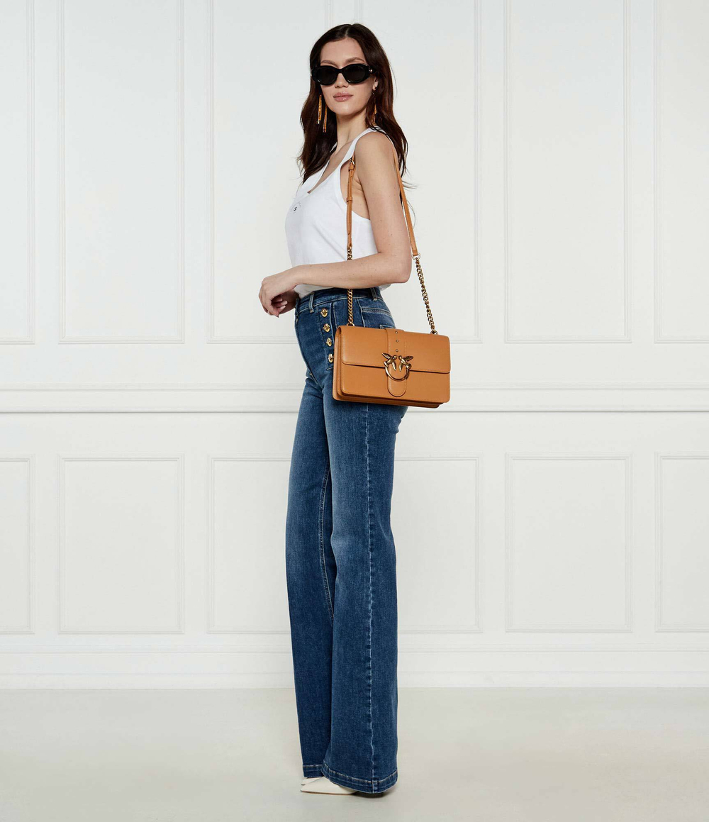 Кожаная сумка-мессенджер love one classic Pinko - коричневый(100053 A0F1)