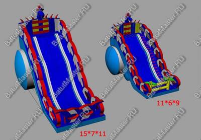 Коммерческий надувной батут-горка "Дракон" 15*7*11 м