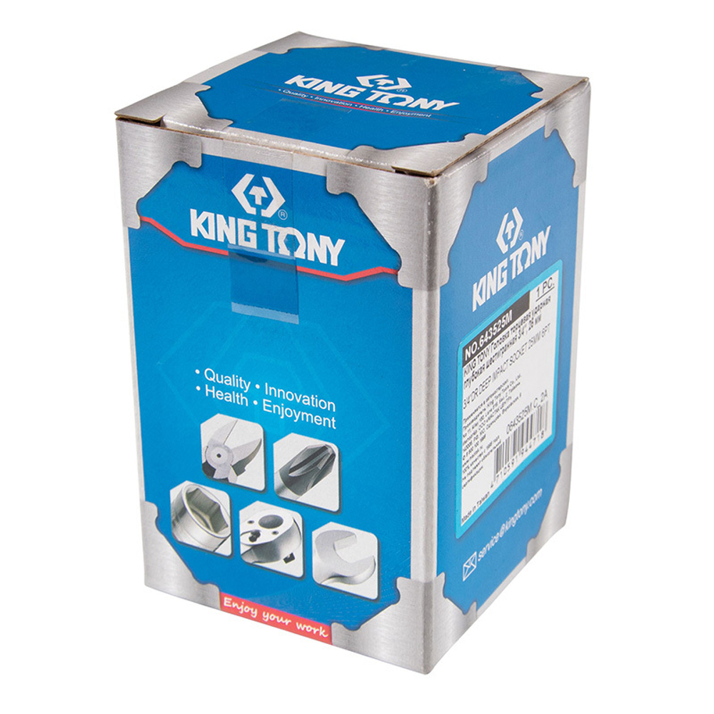 KING TONY (643525M) Головка торцевая ударная глубокая шестигранная 3/4", 25 мм