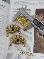 Пуговицы Скиапар. "Глаз" глянцевое лимонное золото с черной эмалью