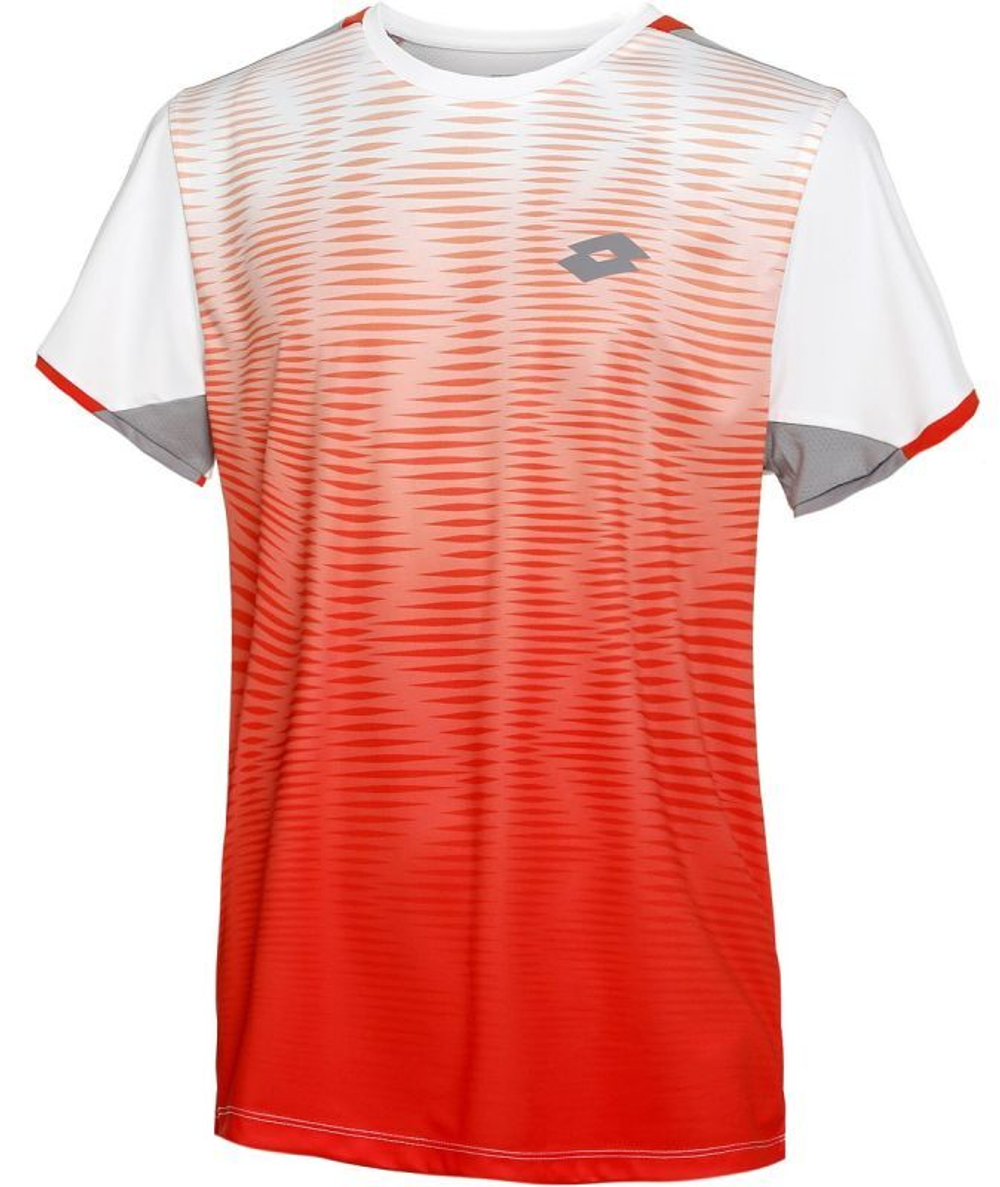Футболка для мальчика теннисная Lotto Top B IV Tee 2 - red poppy/bright white