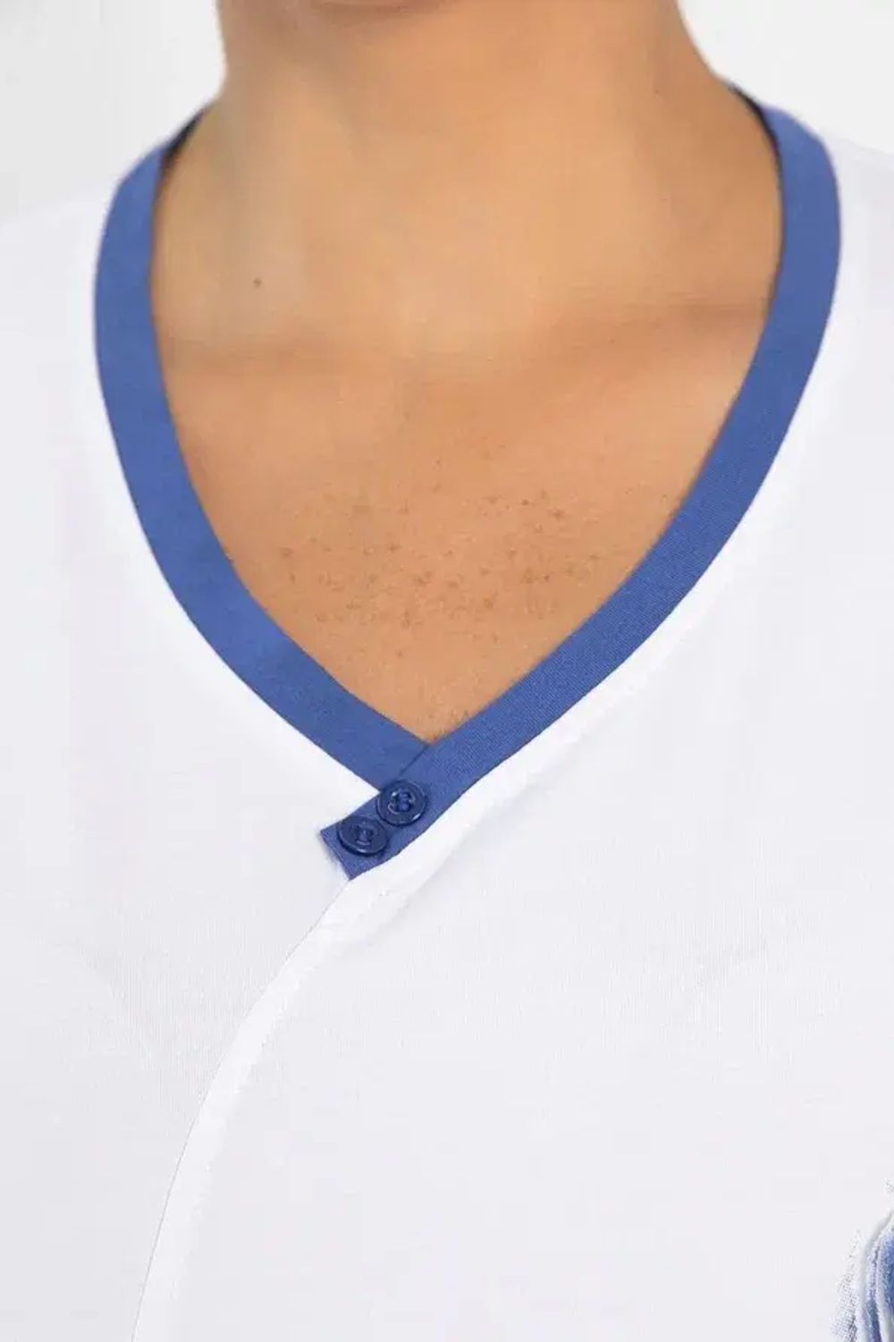 Блуза Лотус НЬЮ (бело-синяя) Б13975-20М LT Collection