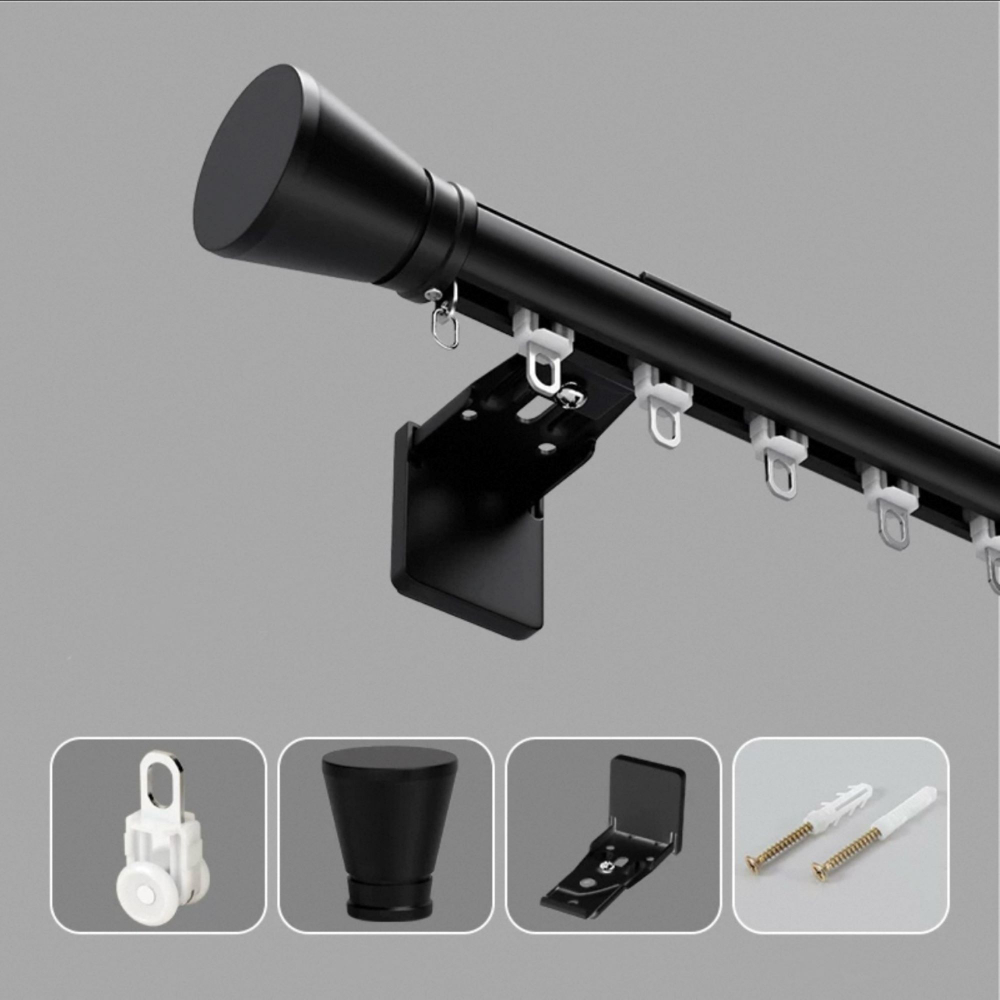 Прочный алюминиевый карниз для штор, настенный монтаж