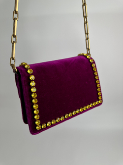 Сумка Gucci Broadway Bee Velvet Shoulder Bag