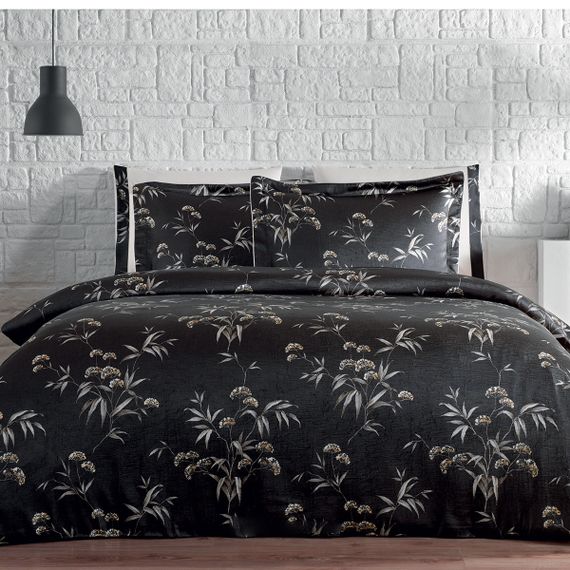 Постельное белье JUSTINE чёрный жатка deluxe TIVOLYO HOME Турция