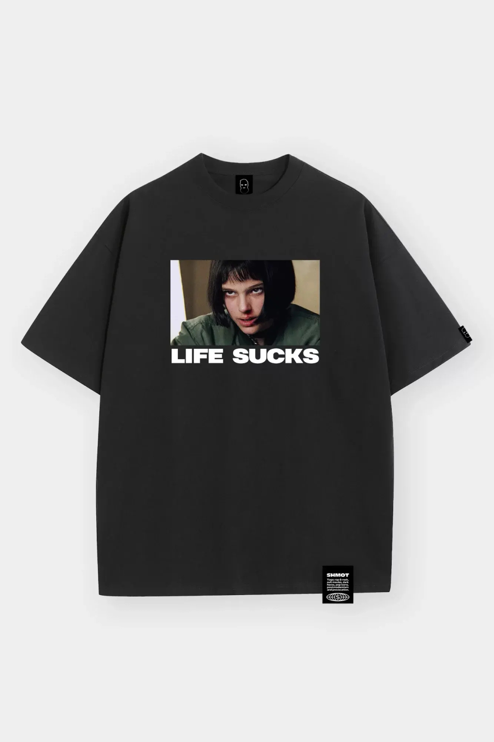 Футболка SHMOT "LIFE SUCKS" MONO Черный