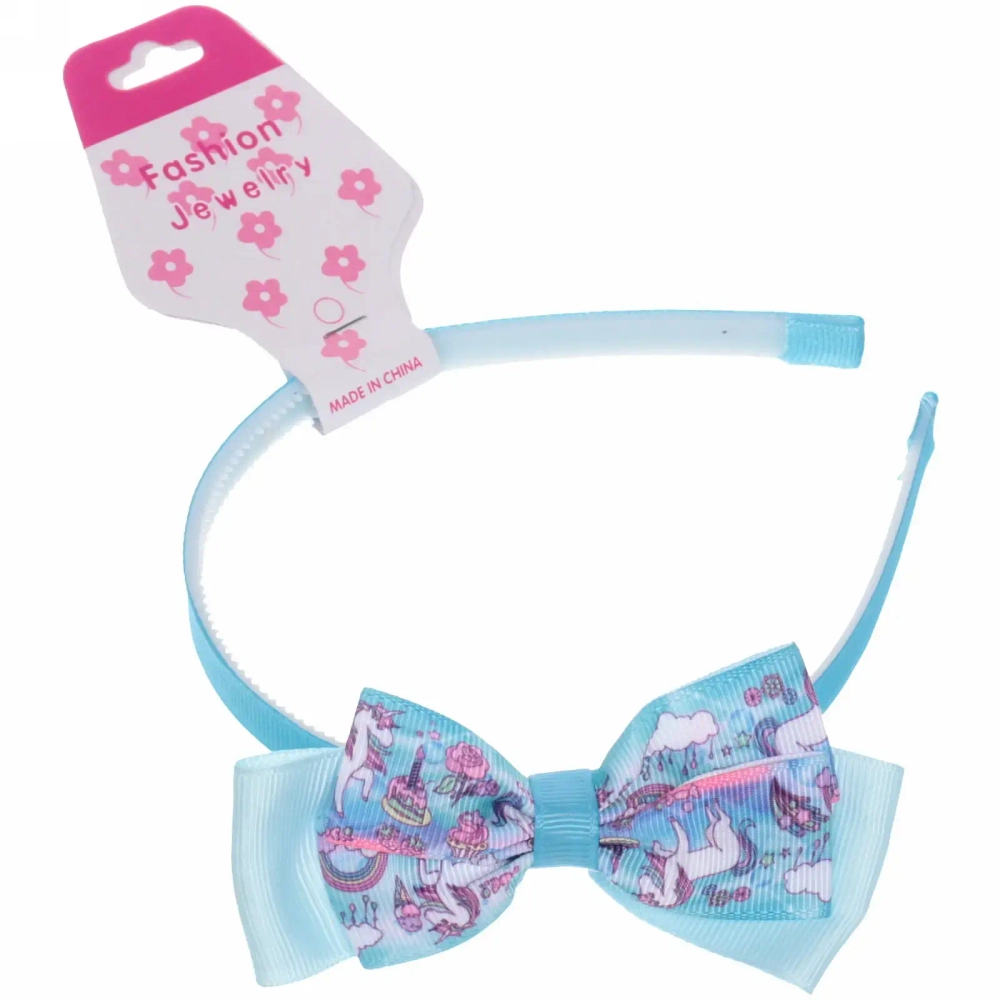 Ободок для волос детский на блистере «Rapunzel- Unicorn», микс 6 цветов, 1 см