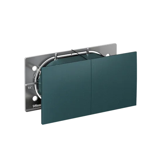 Розетка 2-м СП AtlasDesign 16А IP20 с заземл. защ. шторки с крышкой в сборе изумруд SE ATN000828