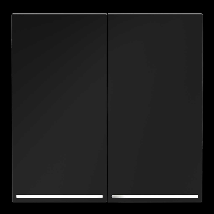 Клавиши для выключателя/переключателя двухклавишного с подсветкой S70 (черный матовый) Voltum VLS000408