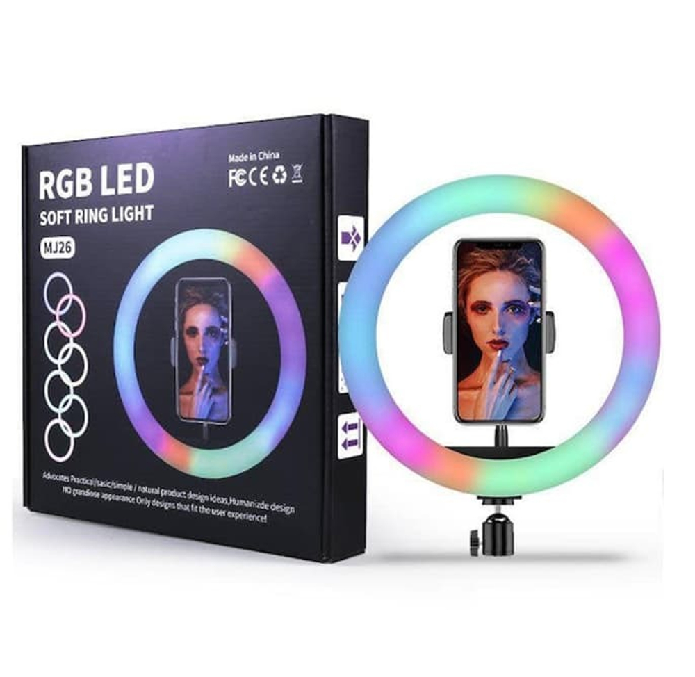 Кольцевая лампа для фото MJ26 10" (26см) RGB