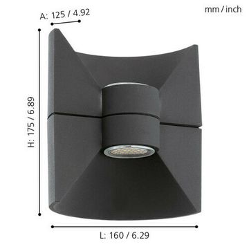 Уличный настенный светодиодный светильник 93368 антрацит Redondo Eglo