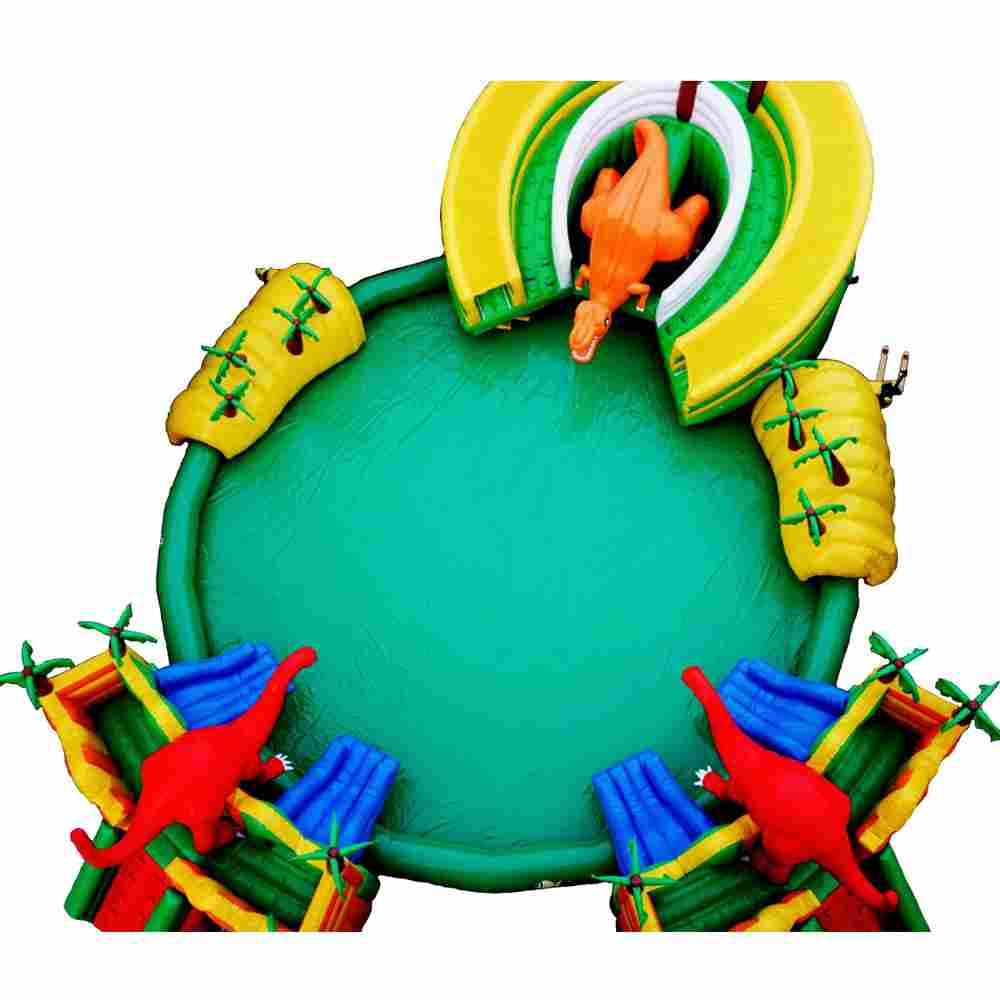 Коммерческий надувной батут с бассейном «Дино-оазис» 23*23*5,5 м