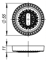Накладка CYLINDER ET CL/HD AS-9 Античное серебро 2 шт.